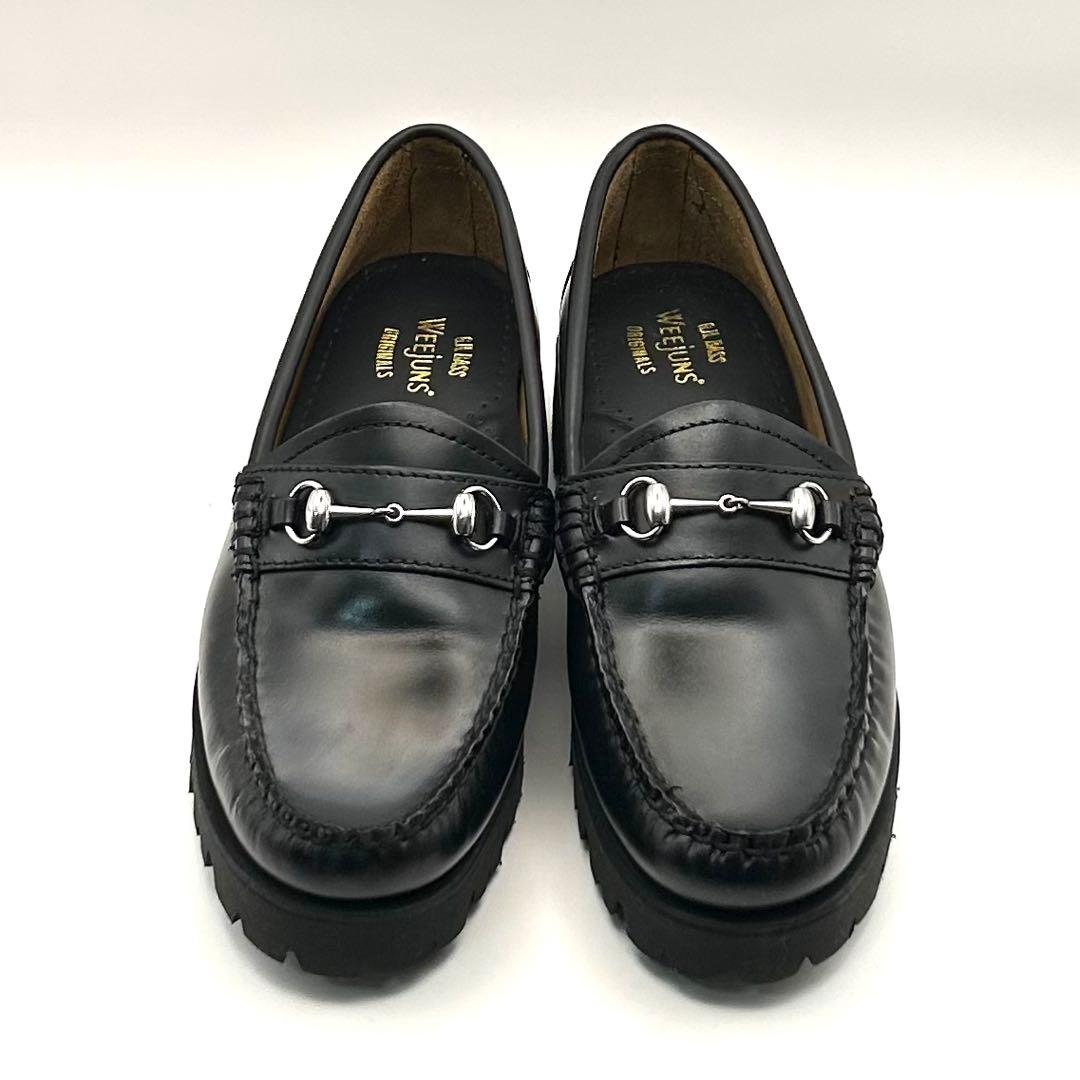 未使用級✨ G.H. BASS 【24.5㎝】 ビットローファー 厚底 ブラック