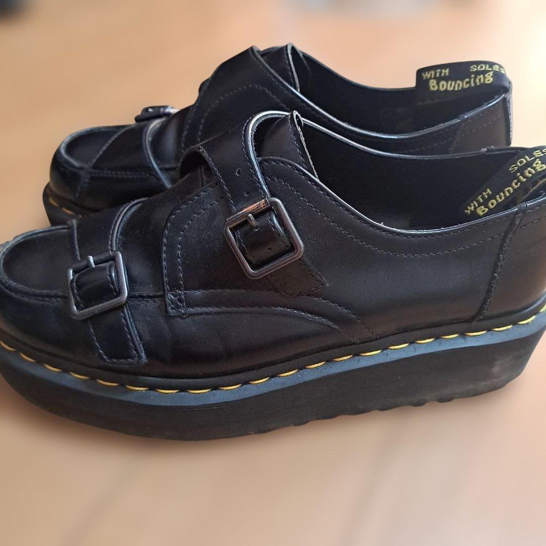 Dr.Martens レザー 厚底革靴 バックル付き 28㎝