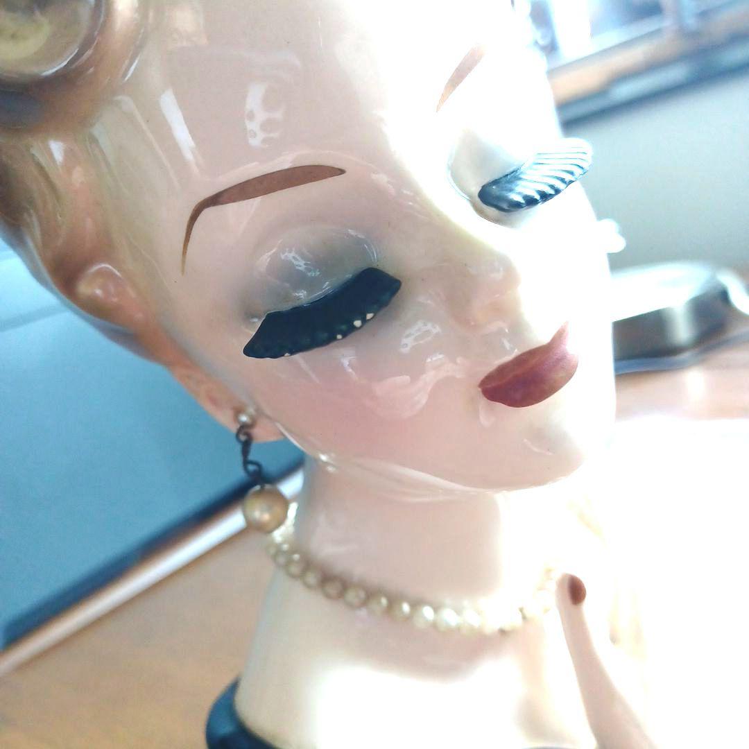 Katayama(片山産業)製、 ヴィンテージ レディヘッドベース 花瓶付き