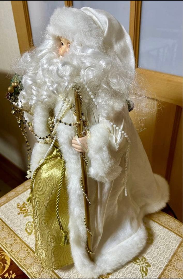 クリスマス　サンタクロース　置物 ホワイトサンタクロース