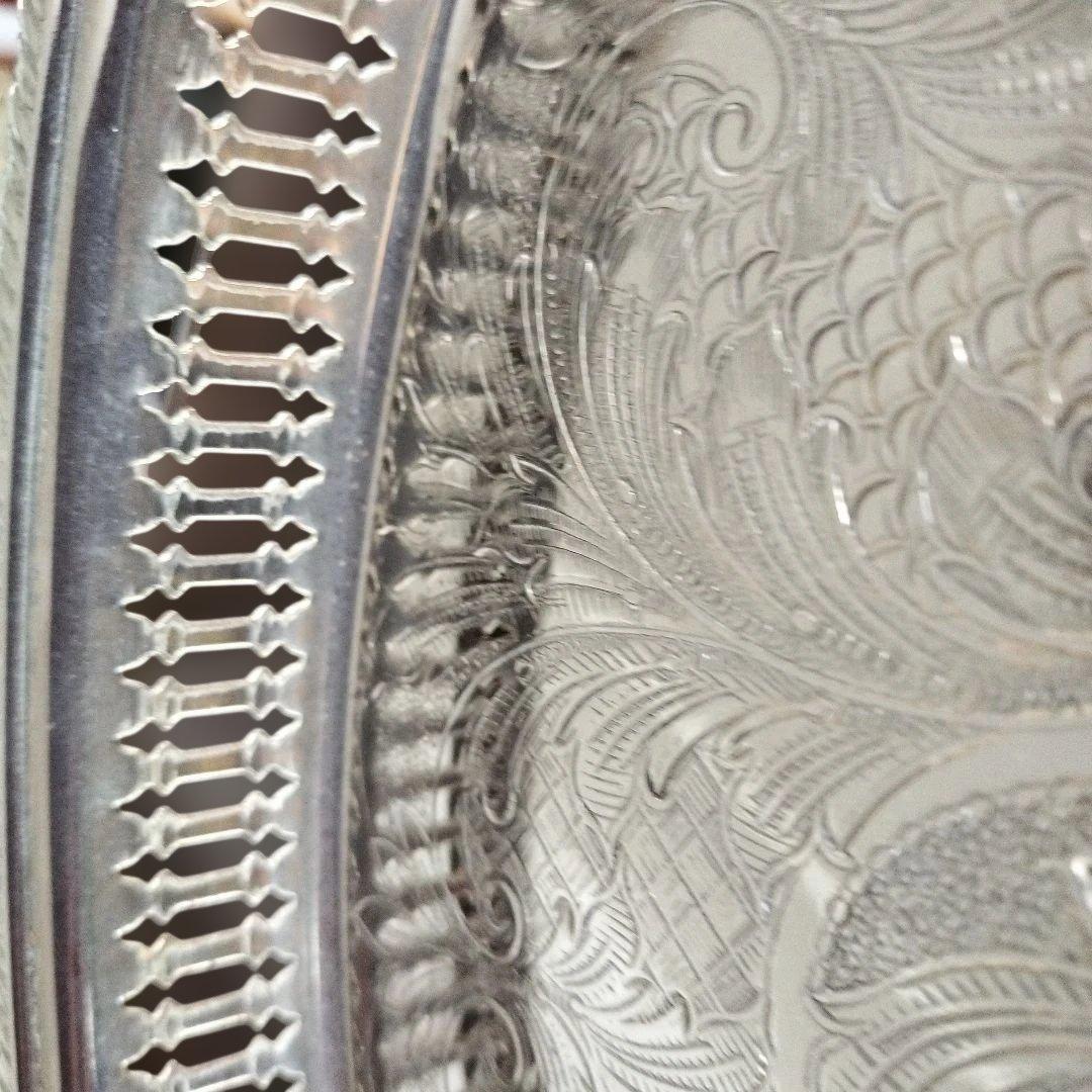 ＜英国ビンテージ＞　シルバートレイ　キャバリア　銀盆　シルバープレート