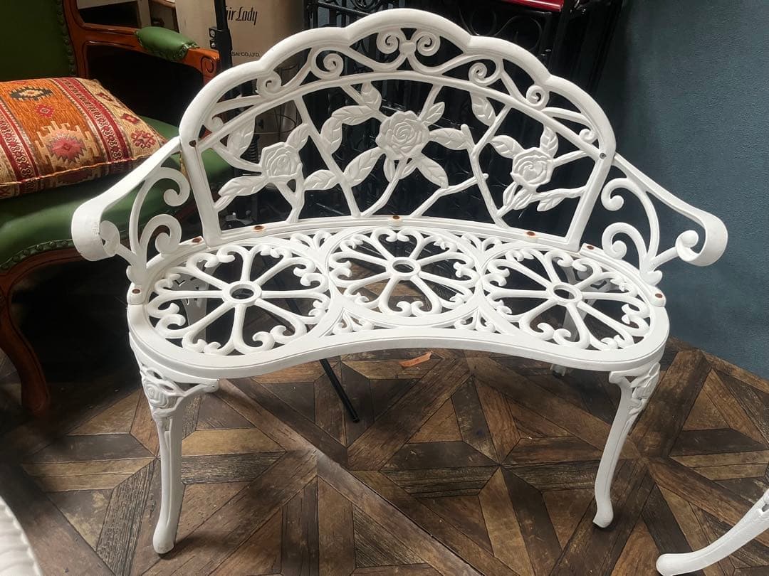 ローズガーデン テーブル ベンチ 椅子 セット アンティーク インテリア