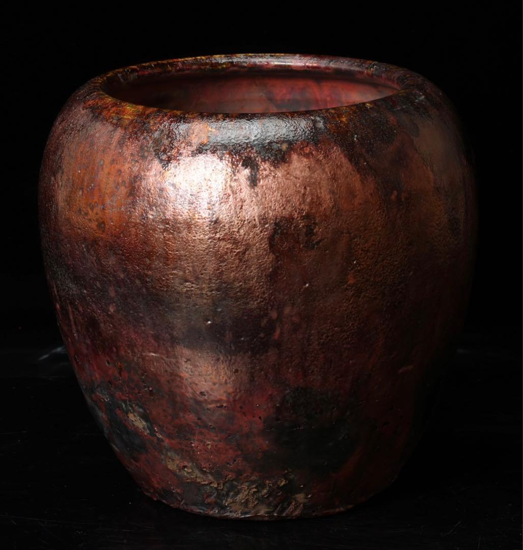 楽吉左衛門 楽焼 火鉢 手焙 高さ23㎝ 共箱付 茶道具 時代物 古美術 骨董品