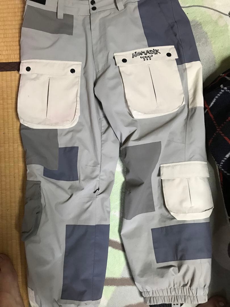 NOMADIK カーゴパンツ XL 777 パッチワーク グレー ネイビー