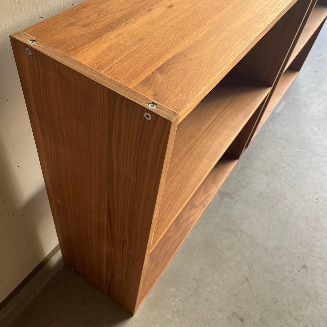 美品★無印 スタッキングシェルフ・ワイド・２段・ウォールナット材 ２個セット