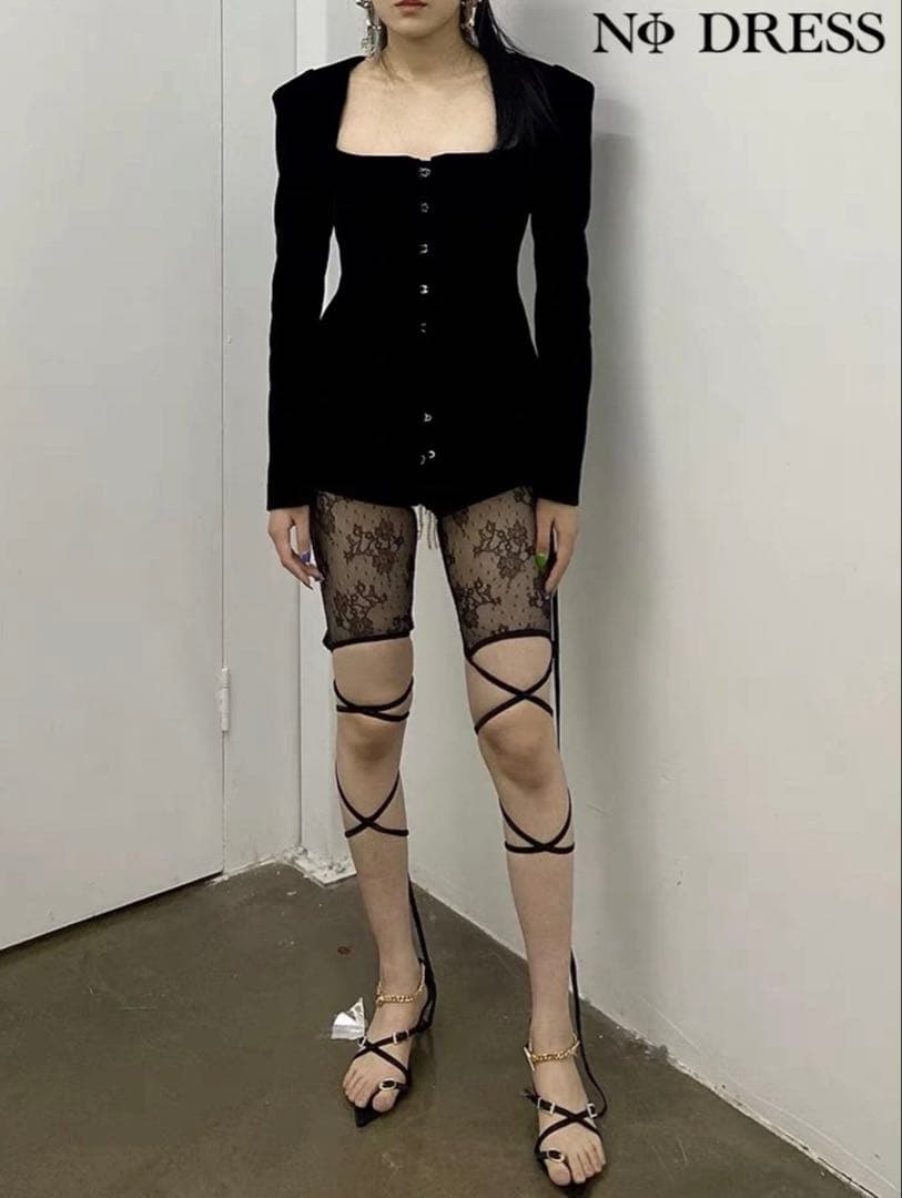 即購可　Nordess レースタイツ　5分丈　ブラック　廃盤　完売品　激レア新品