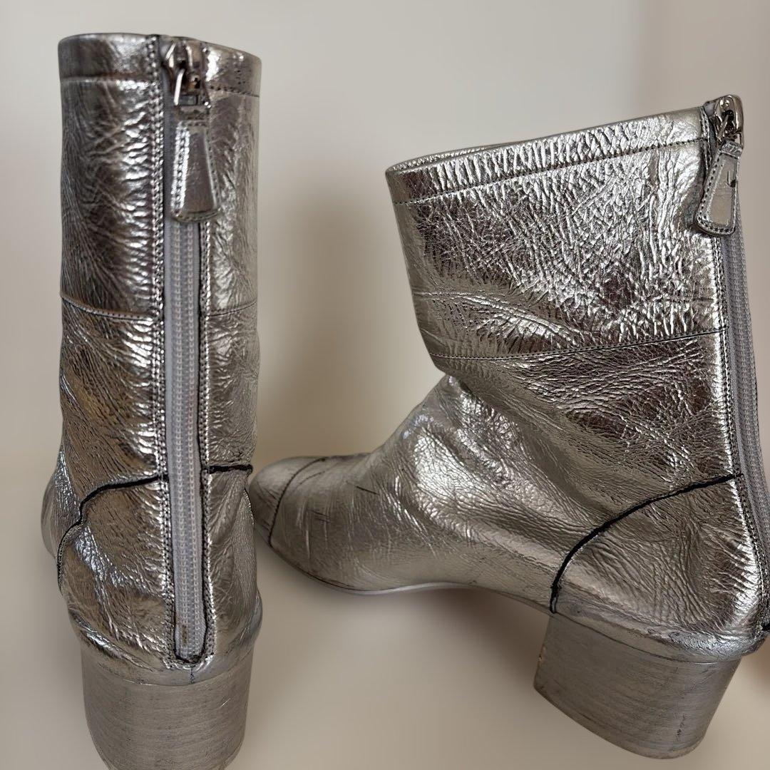 CHANELシャネルシルバー CCロゴ ブーツ39.5