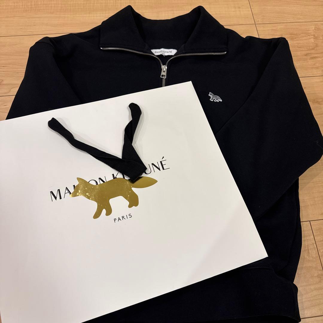 定価41800円　メゾンキツネ　ハーフジップスウェットブラック