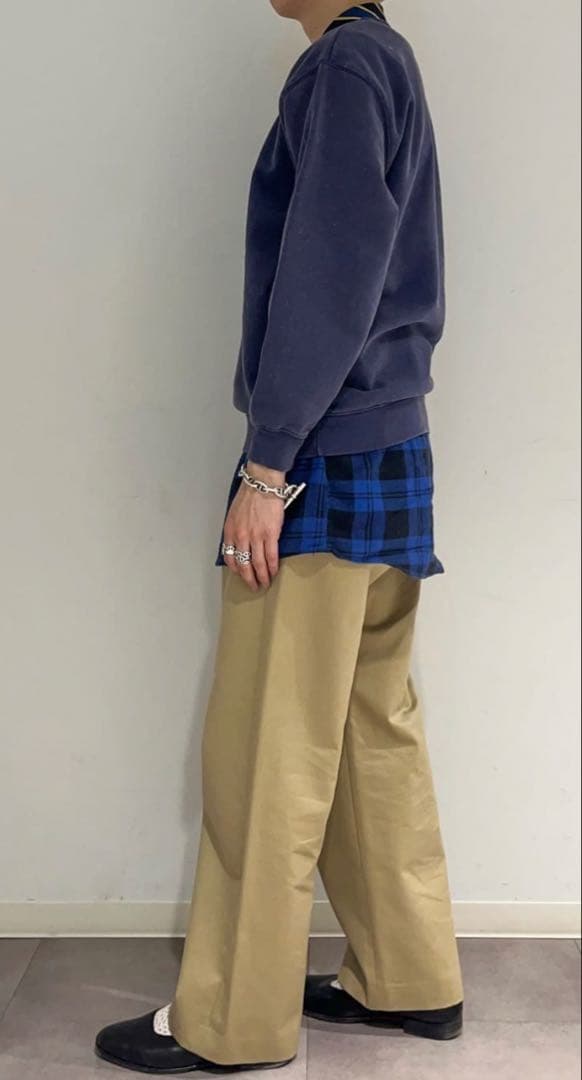 【aaa】6(ROKU) ダメージ スウェット クルーネック