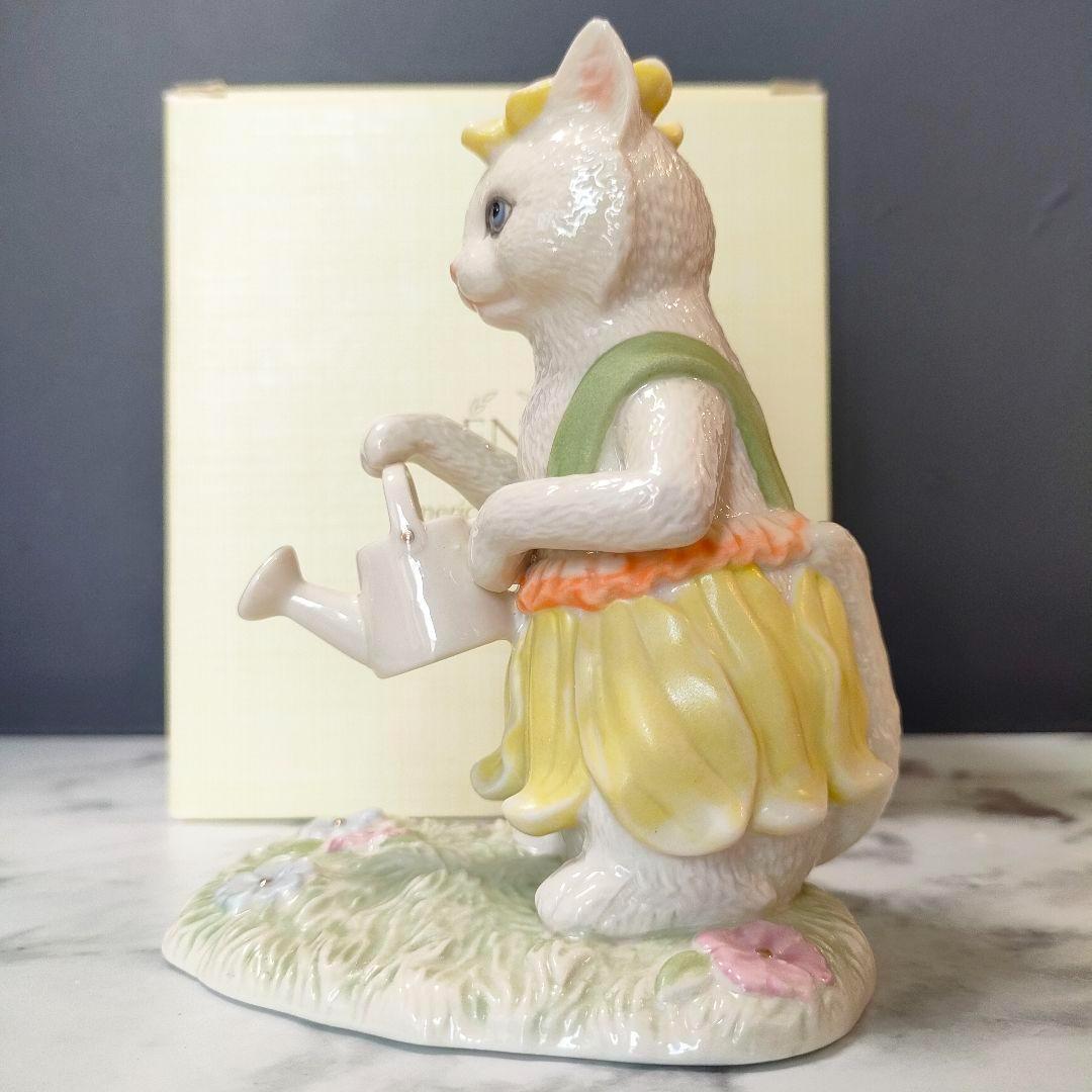 大きなサイズ レノックス ジュエリー 24K 猫 陶器 置物 キャット フラワー