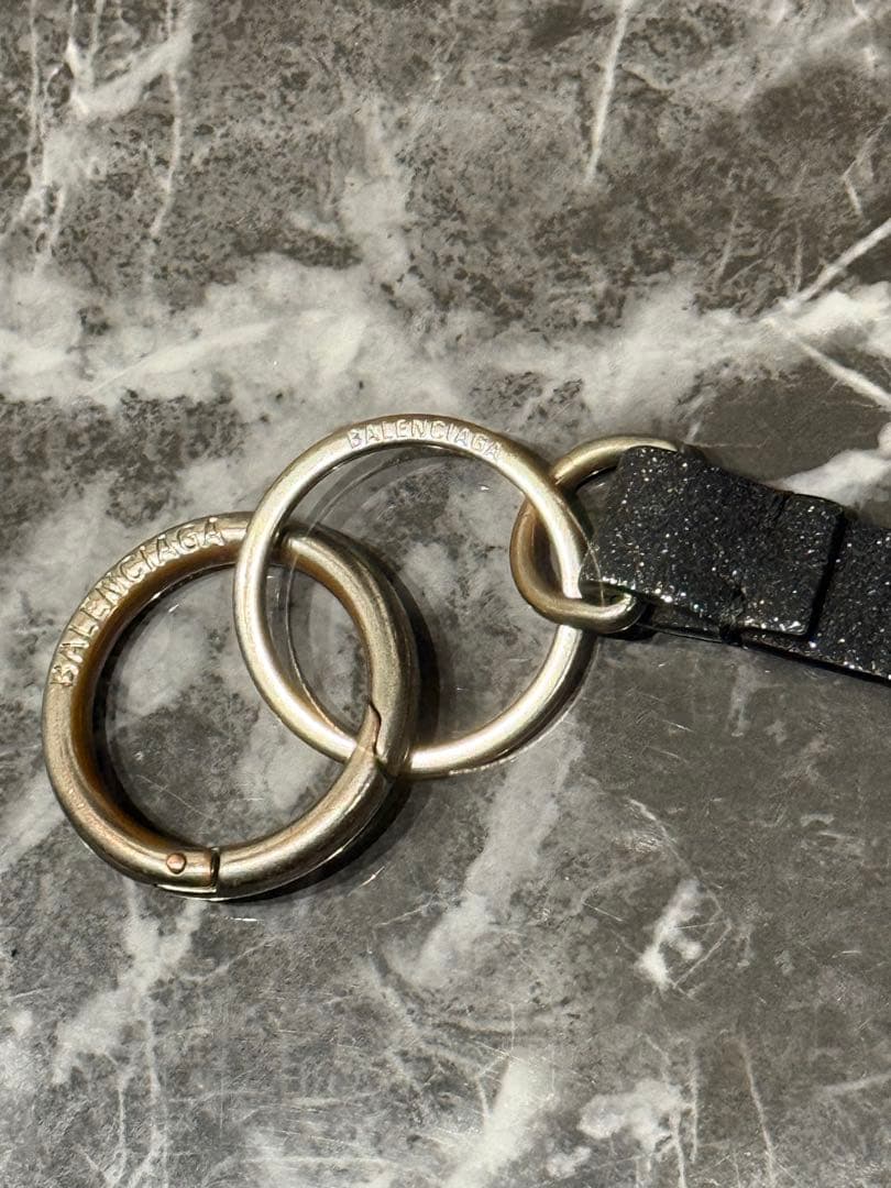 BALENCIAGA キーリング ラメブラック