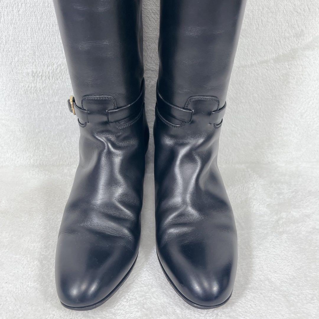 美品✨タニノクリスチー ベルト ロングブーツ ジョッキーブーツ 黒 EU37.5