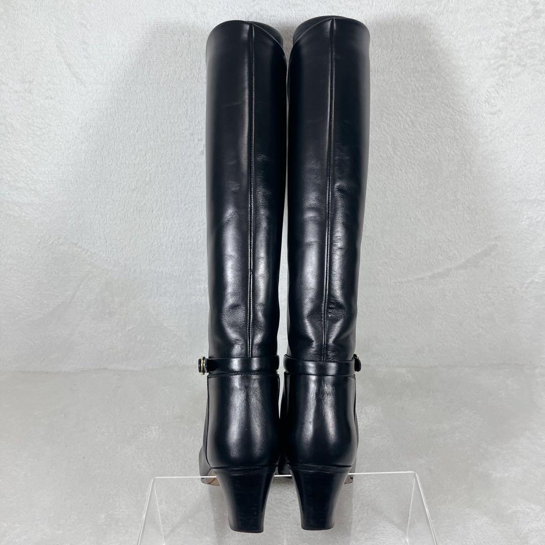 美品✨タニノクリスチー ベルト ロングブーツ ジョッキーブーツ 黒 EU37.5