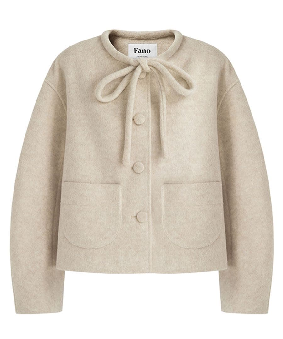 Fanostudios リボンタイ ショートウールコート FQ24W101 Ｓ