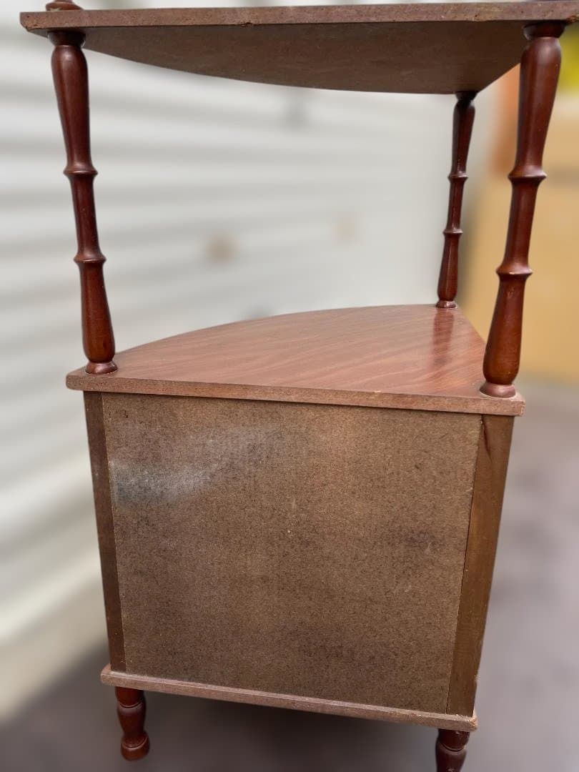 昭和 レトロ 家具 三角形 コーナー キャビネット コーナーラック 戸棚 ラック