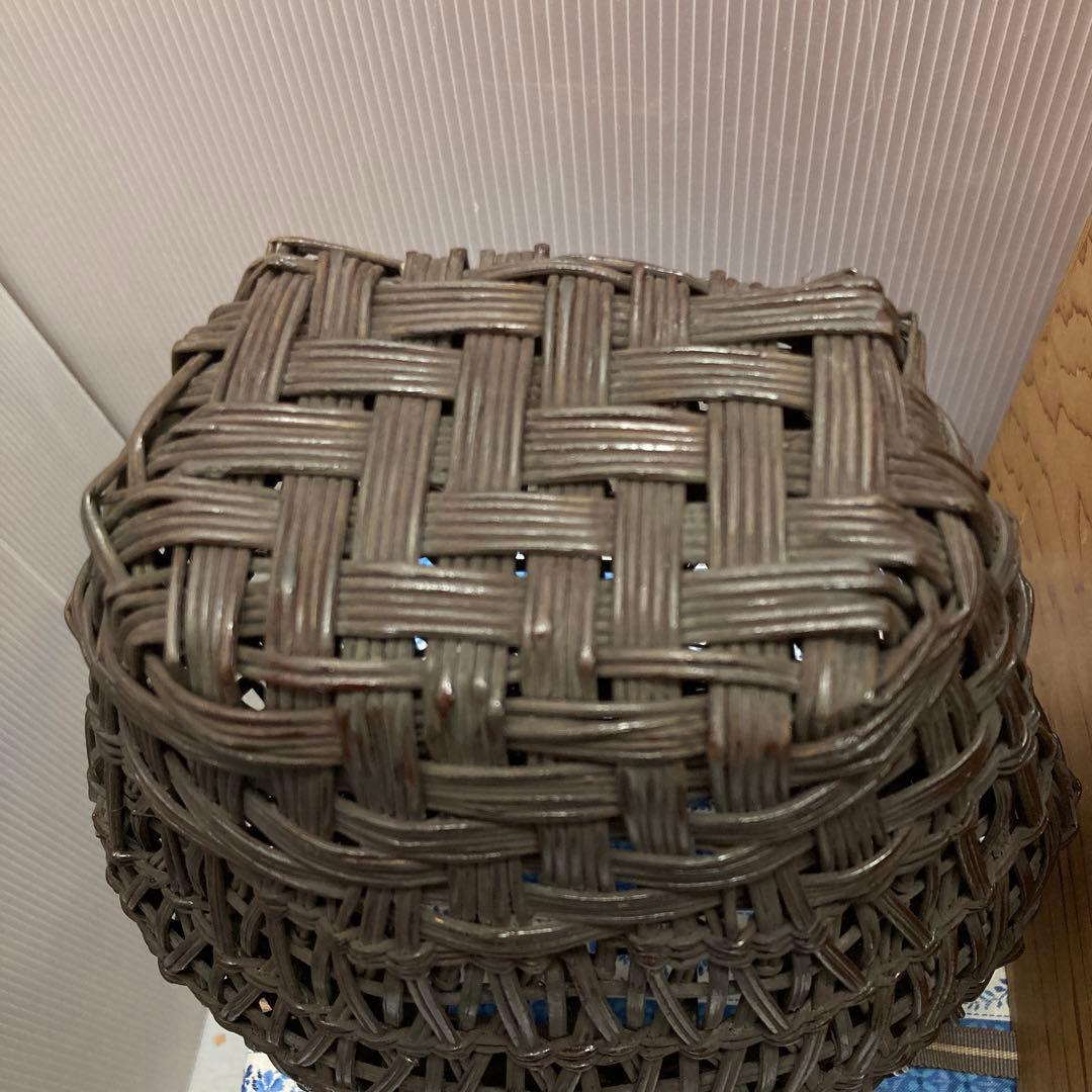 華道道具　花入　篭花入　不染斎好　不悪篭　24万円で購入　共箱　S157FK