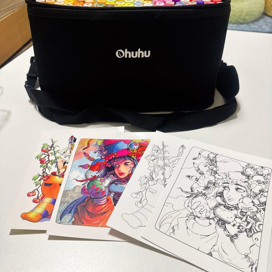 Ohuhu アルコールマーカー　216色　筆