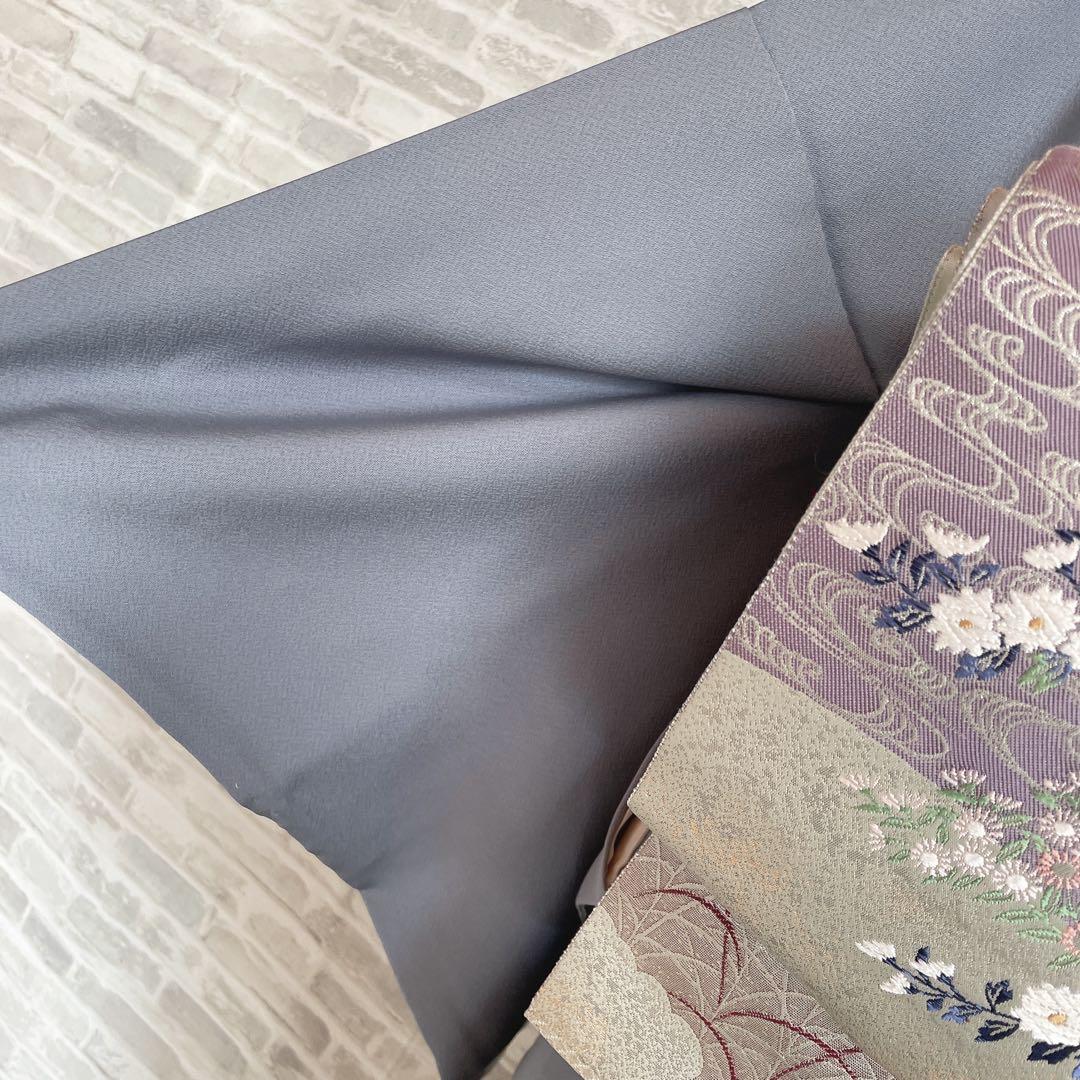 訪問着　帯　のみ　遠山紋様　梅の木　鶴　幔幕文　金彩加工　入学式　卒業式　H6