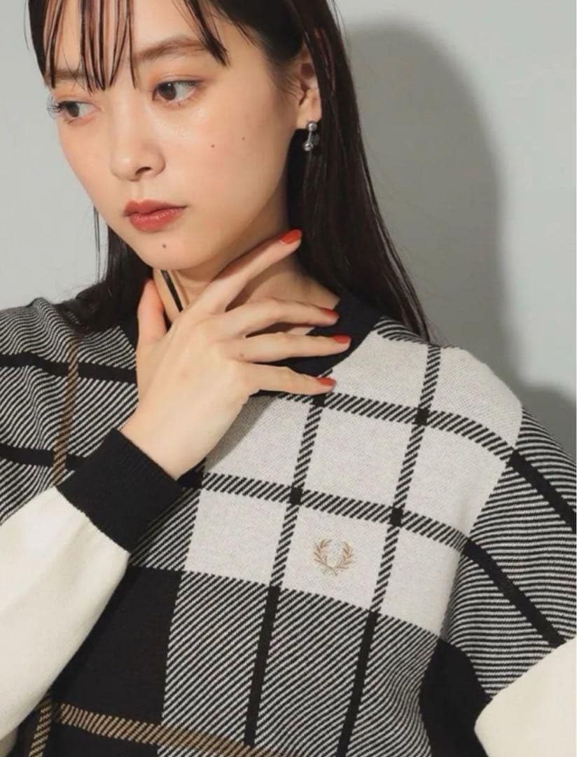 FRED PERRY × Ray BEAMS / 別注 タータンチェック ニット