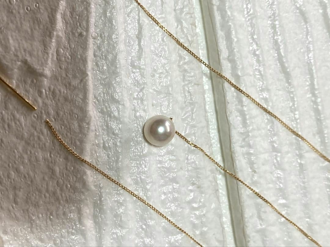 本日のみお値下げ K18 あこや チェーン ピアス