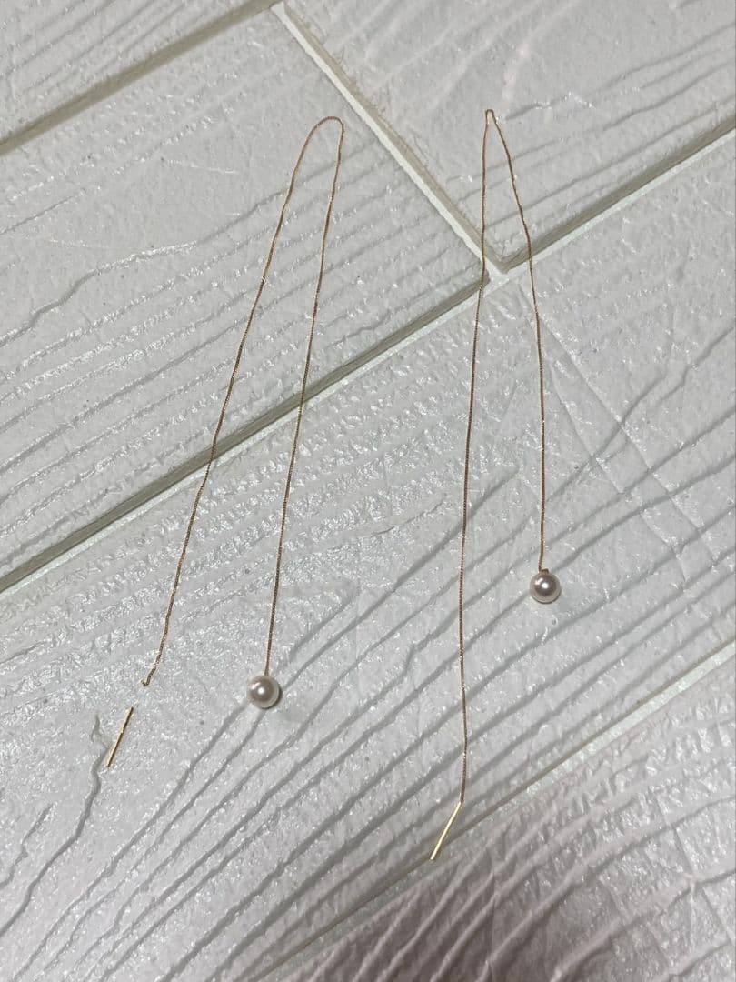 本日のみお値下げ K18 あこや チェーン ピアス