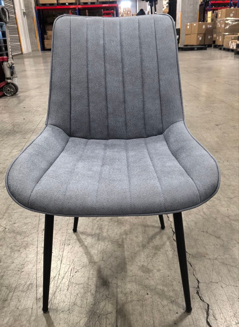 ダイニングチェア　反毛皮　疲れにくい おしゃれ 北欧風ブルーグレー 4脚セット