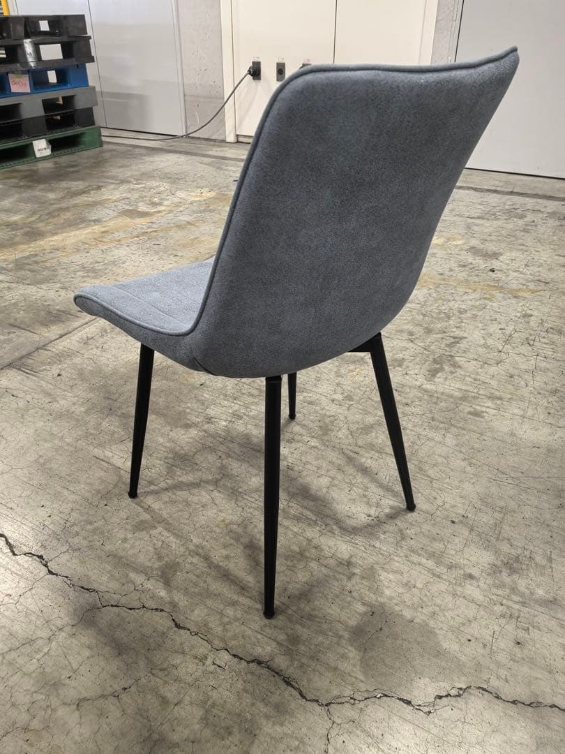 ダイニングチェア　反毛皮　疲れにくい おしゃれ 北欧風ブルーグレー 4脚セット