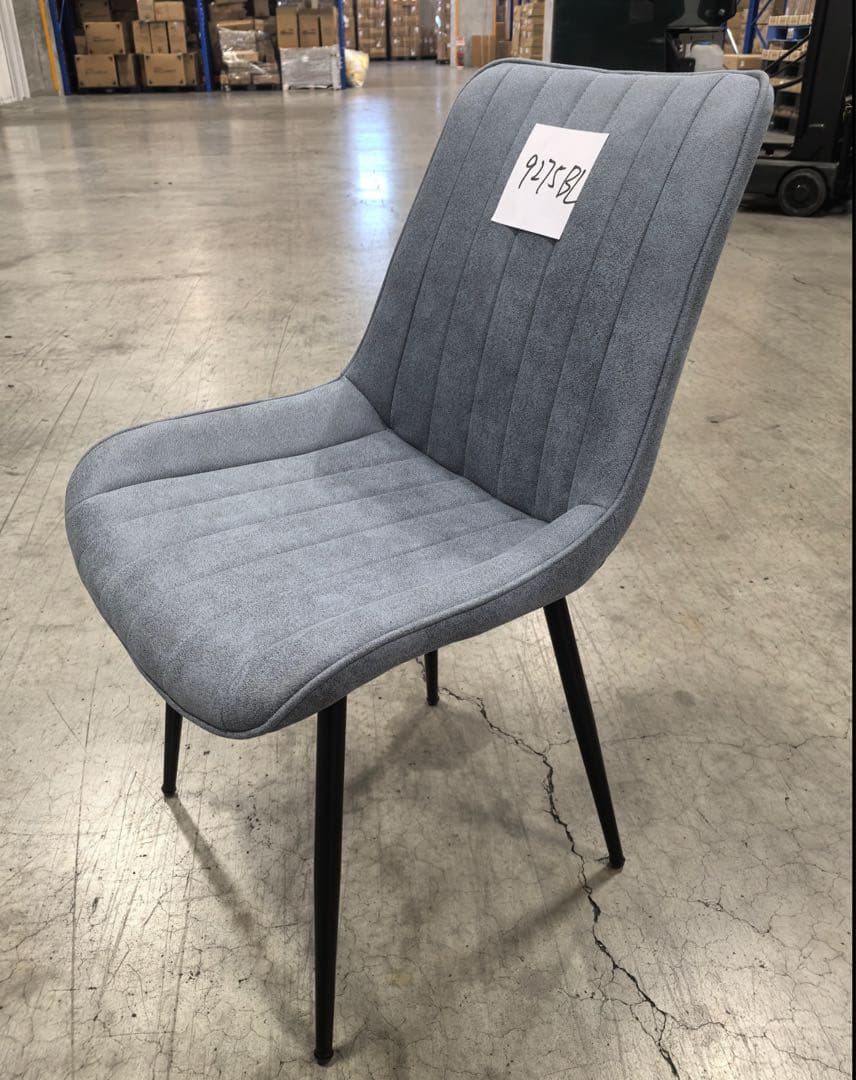 ダイニングチェア　反毛皮　疲れにくい おしゃれ 北欧風ブルーグレー 4脚セット