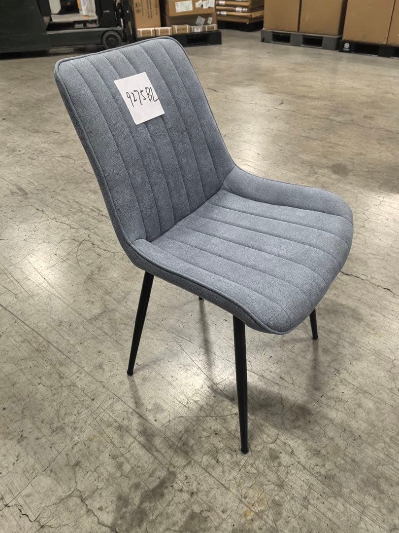 ダイニングチェア　反毛皮　疲れにくい おしゃれ 北欧風ブルーグレー 4脚セット