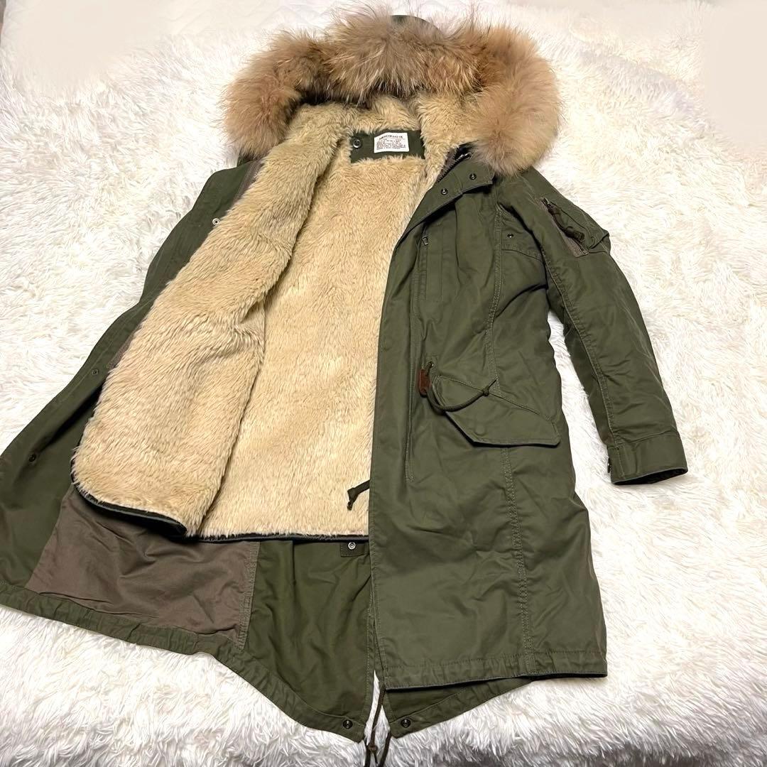 【美品】アメリカンラグシー モッズコート オリーブ Ｍ 4way ラクーンファー