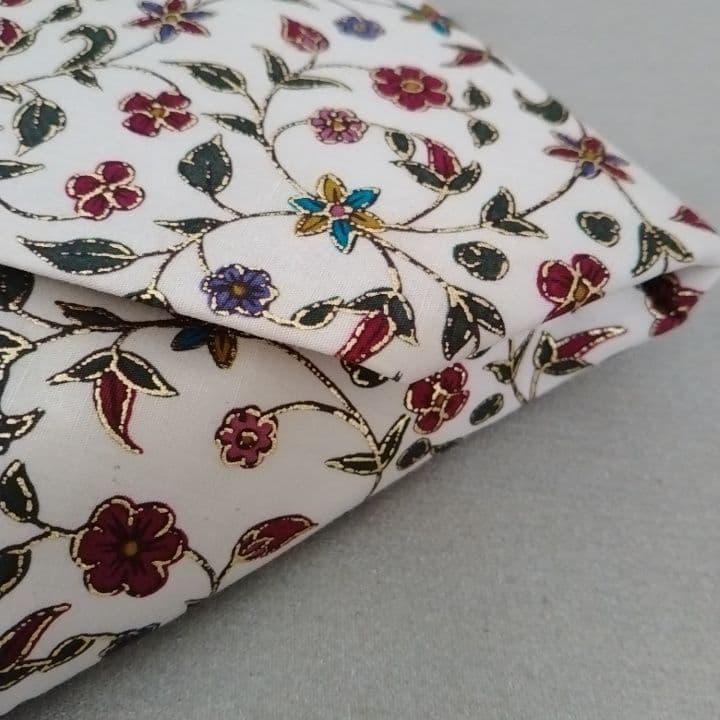 笹蔓手金更紗　数寄屋袋　京都　鈴木時代裂研究所　謹製　新品未使用品