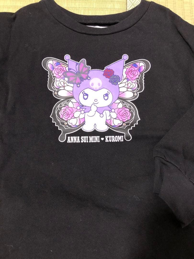 アナスイ黒Tシャツと紫チェックスカートセット