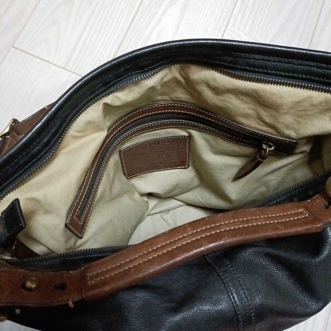 COACH/黒 レザー ショルダーバッグ