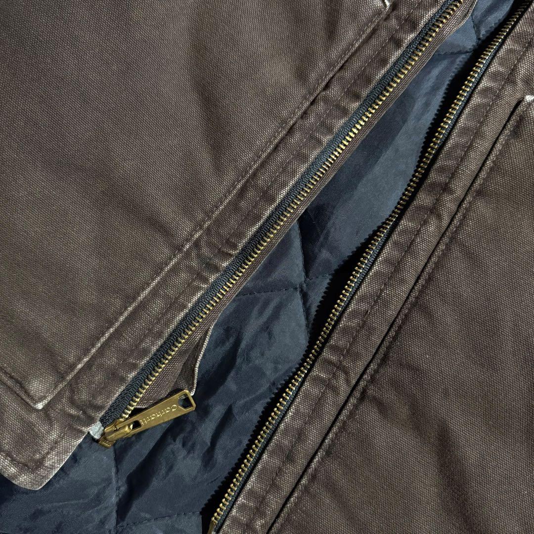 カーハート 04年製 USA製 ビンテージ ダークブラウン ダックベスト 古着