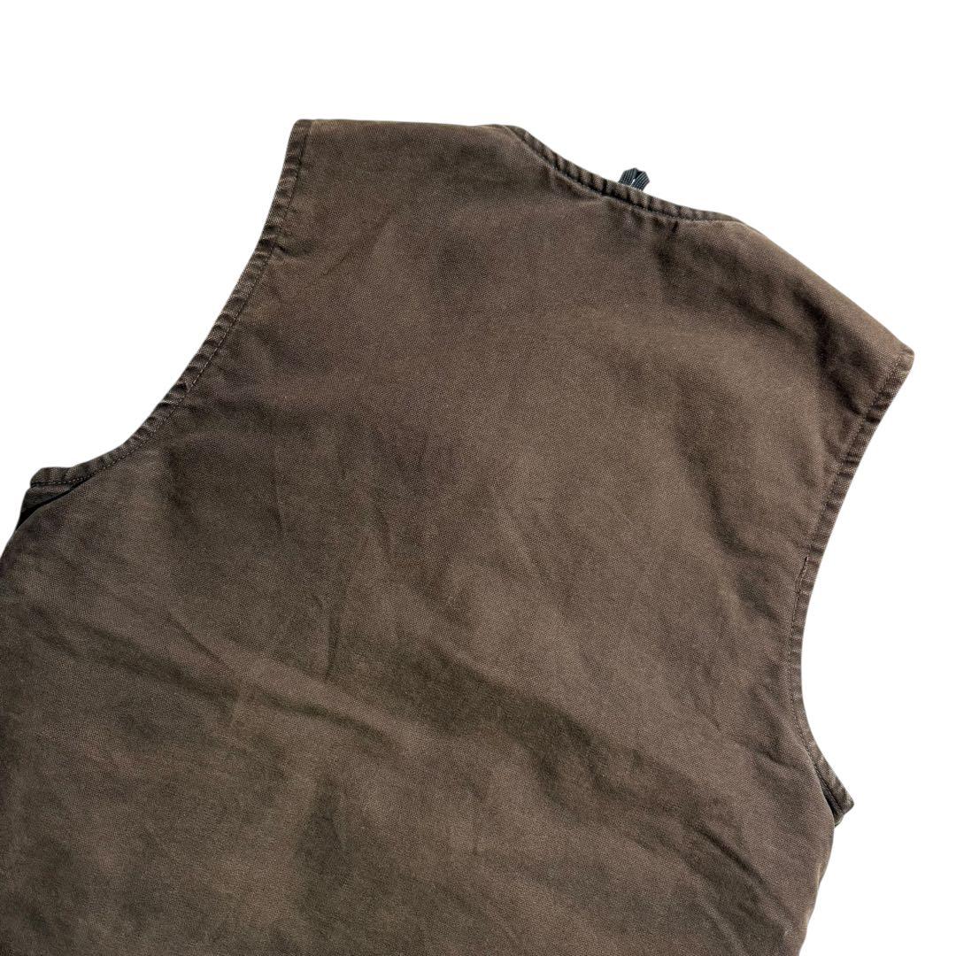 カーハート 04年製 USA製 ビンテージ ダークブラウン ダックベスト 古着