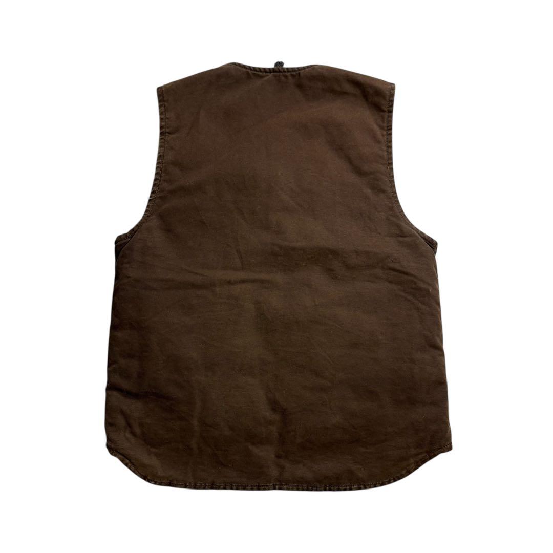 カーハート 04年製 USA製 ビンテージ ダークブラウン ダックベスト 古着
