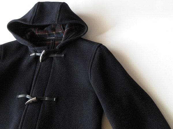 英国 モンゴメリー 裏チェック ウールメルトン ミドル ダッフルコート 38