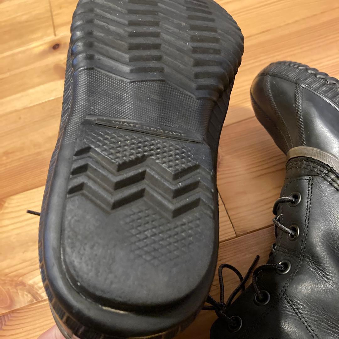 ソレル　ウインターブーツ　防水ブラックレースアップブーツ 27.5cm