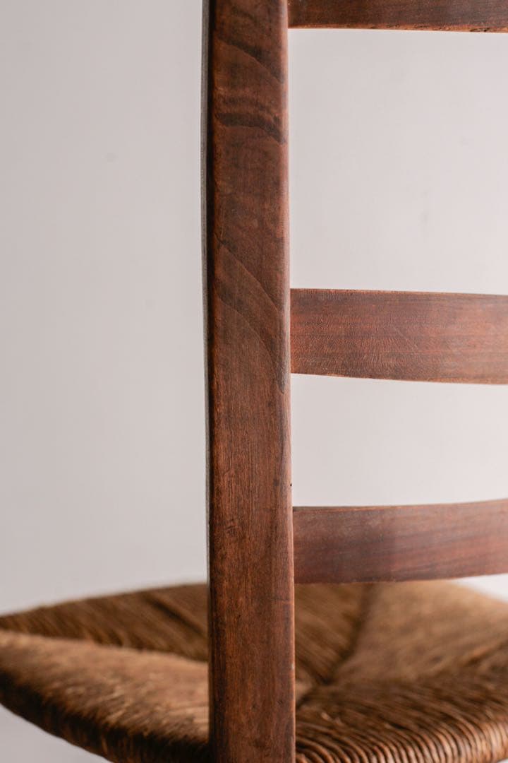 フランス アンティークチェア ラッシュ編み 無垢材 古家具 ブロカント