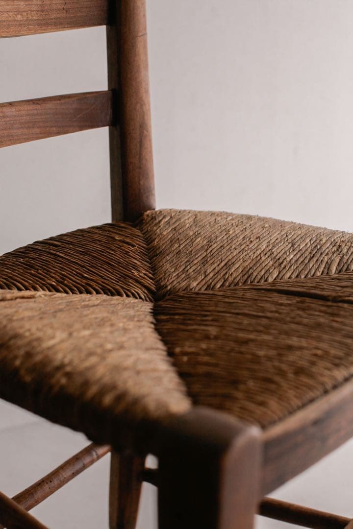 フランス アンティークチェア ラッシュ編み 無垢材 古家具 ブロカント
