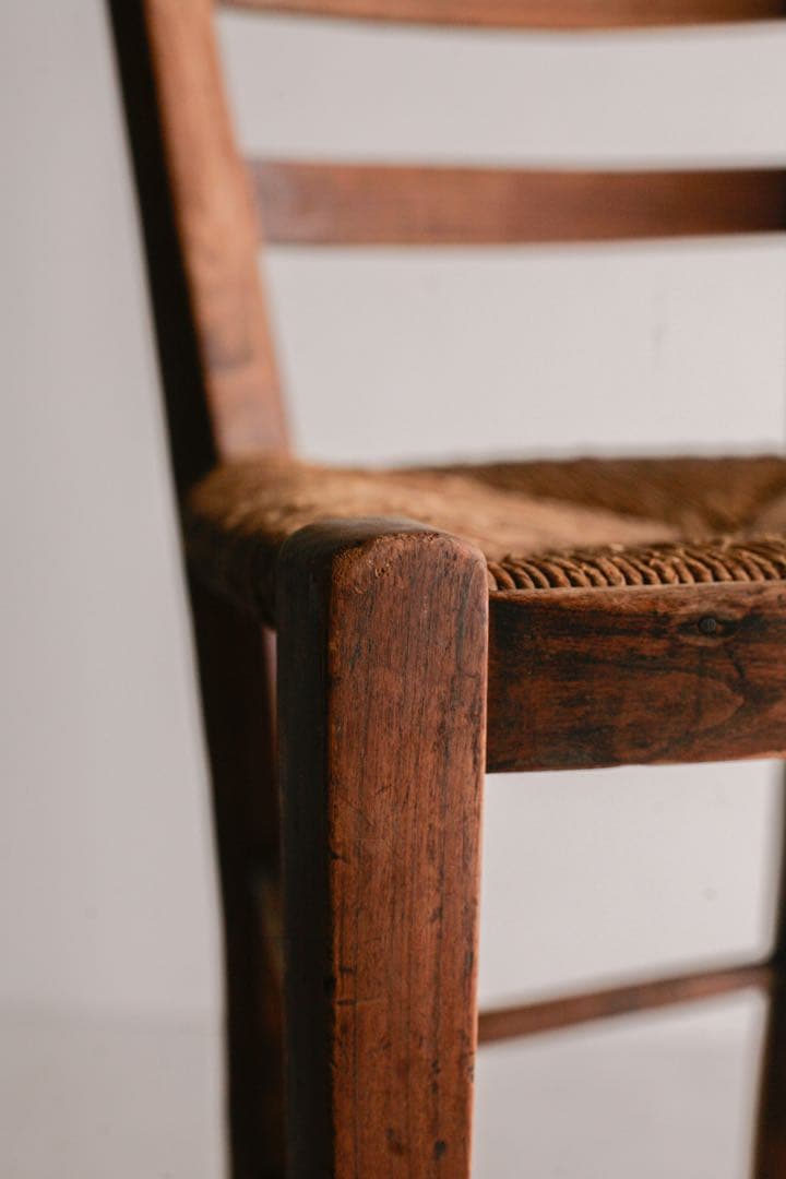 フランス アンティークチェア ラッシュ編み 無垢材 古家具 ブロカント