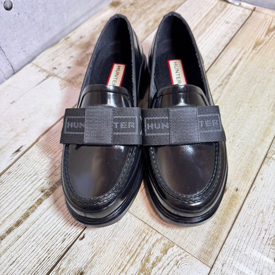 【新品未使用品】ハンター リファインド ボウ グロス ローファー UK3