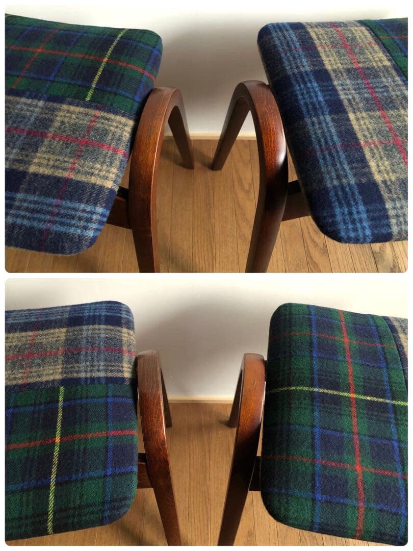 秋田木工 曲木 剣持スツール 2脚セット ヴィンテージ家具 古代色 レトロ 民藝