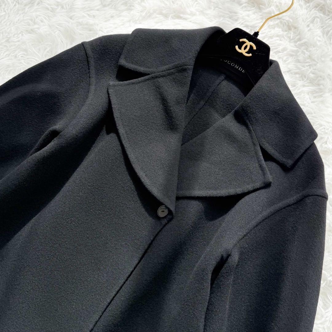 新品 MADAM JOCONDE ウールリバーコート 38 ブラック 定価7万