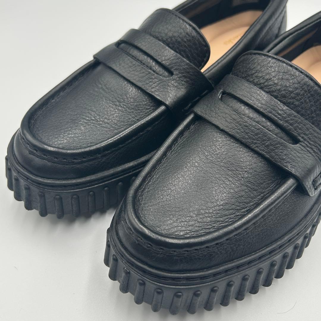 ☆極美品☆【Clarks】ローファー トーヒルペニー 厚底 ブラック 23cm
