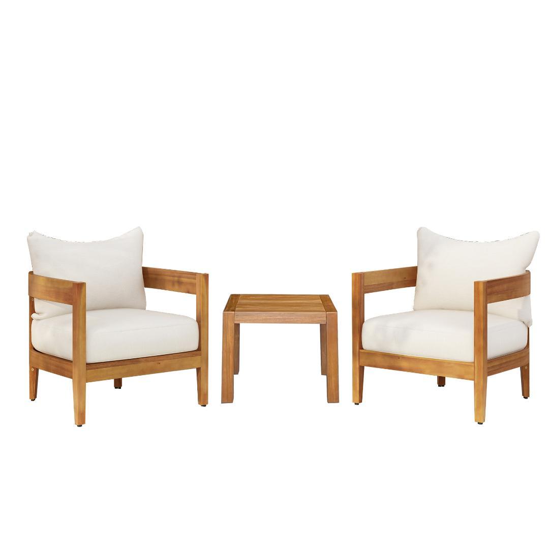 ガーデンファーニチャー 3点セット 天然木 屋外用