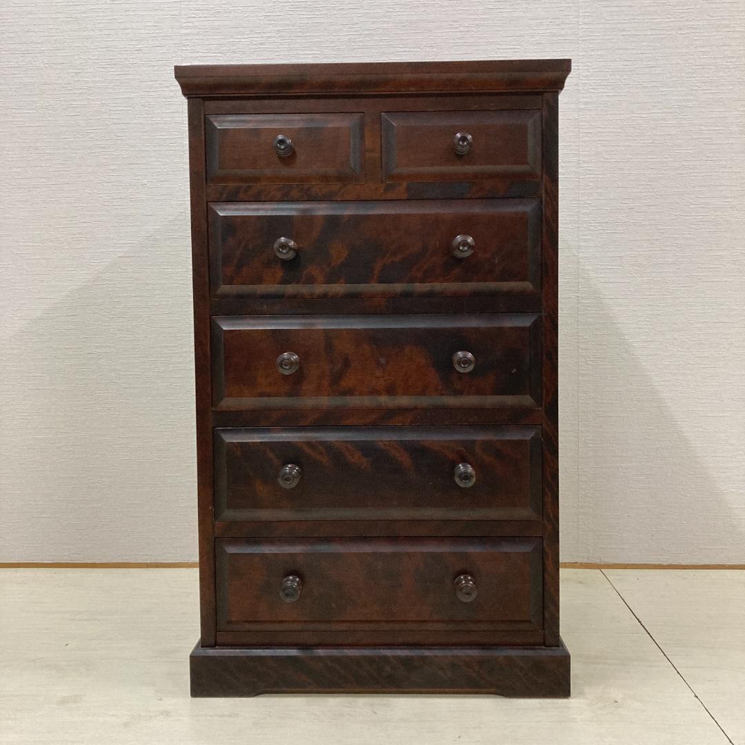 北海道民芸家具 整理箪笥 5段チェスト 樺材 和モダン 収納家具 北民　スリム