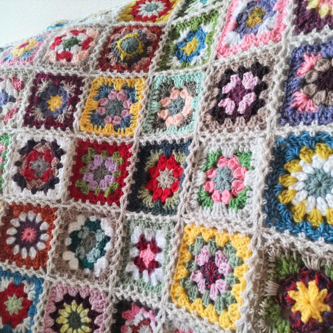 ひとみっちさま専用✩.*˚手編みブランケット★ティファニーブルー