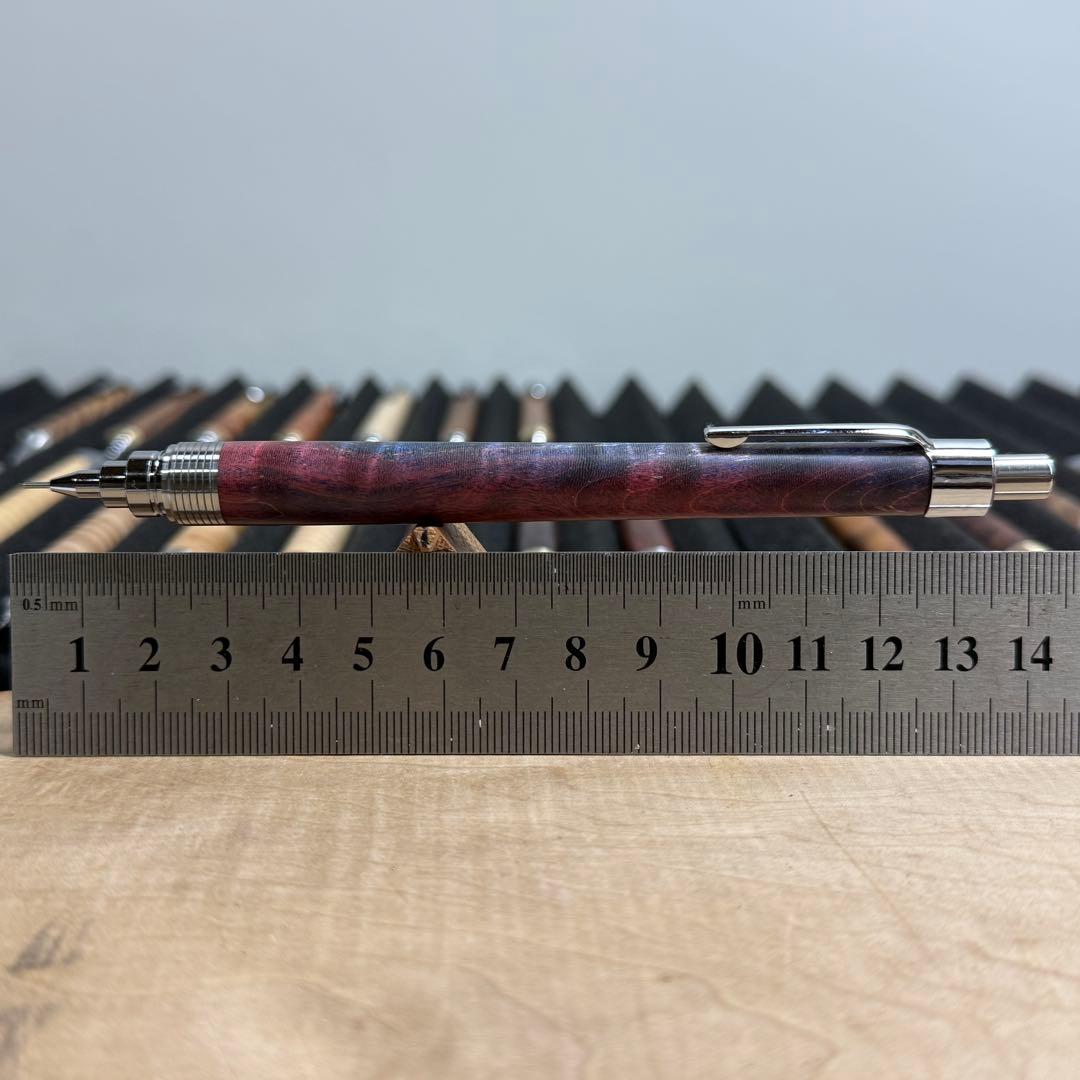 190栃虎杢スタビ　木製シャーペン　最強低重心　溝付き　ステンレス