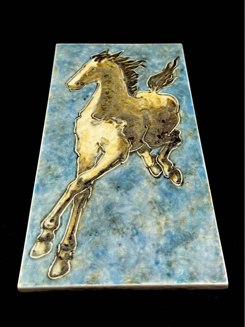 Meissenマイセン/※極稀少1級品陶板 馬 ホース マットグラズーワ